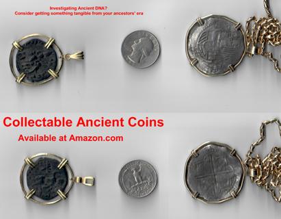 Images of ancient coins like those that may be available on Amazon.com.